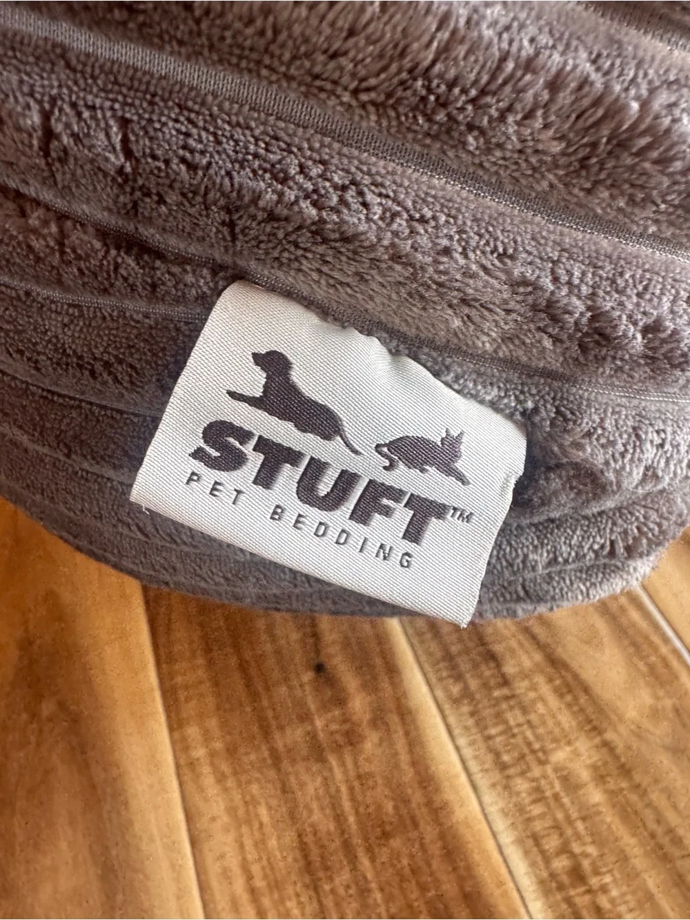 Stuft Cozy Ribbed Donut Dog or Cat Bed in Brown Taupe